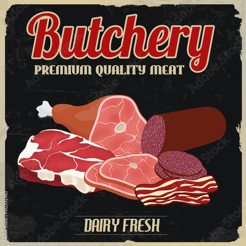Butchery retro poster