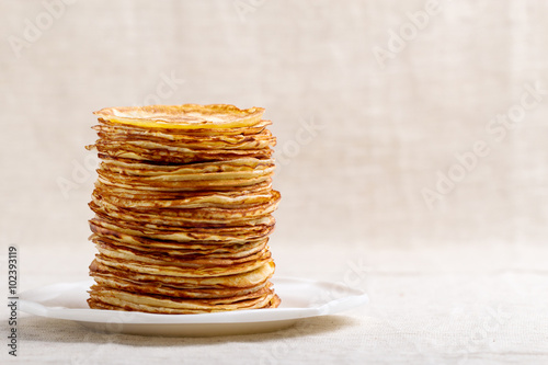 Carnival. Pancakes. Image in a rustic style.