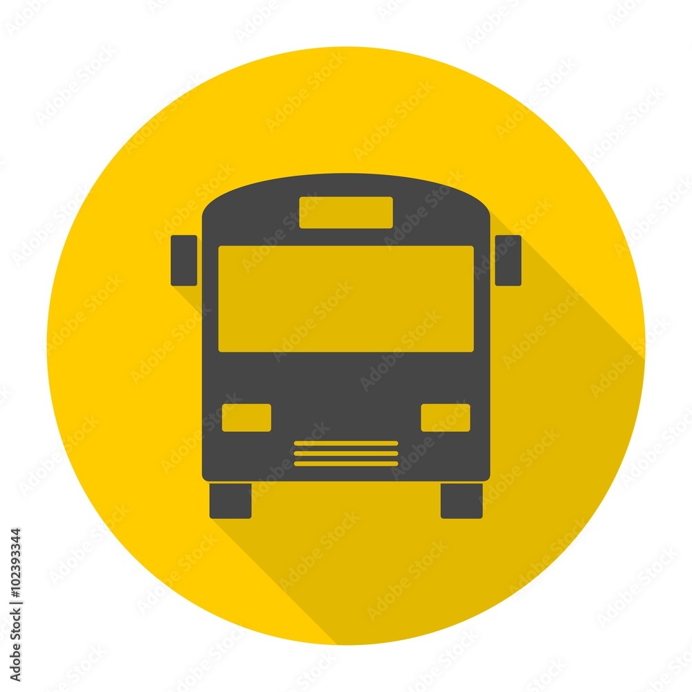 Bus icon with long shadow Bus icon with long shadow