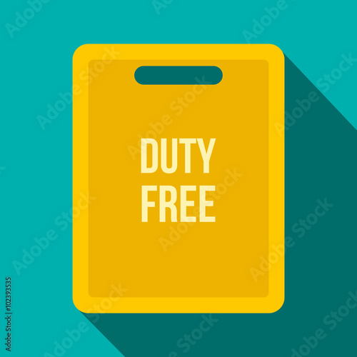 Duty free bag flat icon