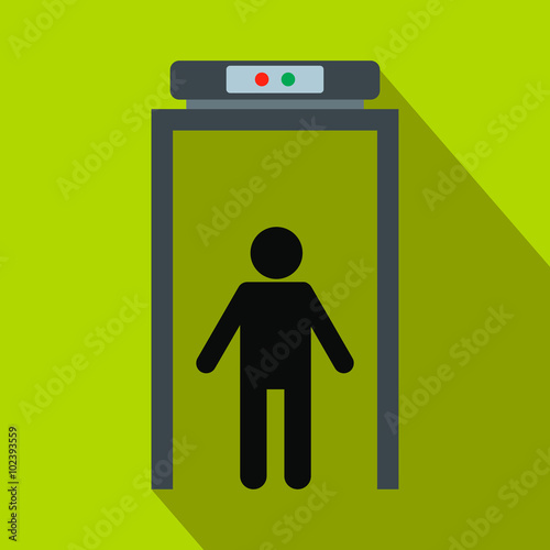 Metal detector flat icon 
