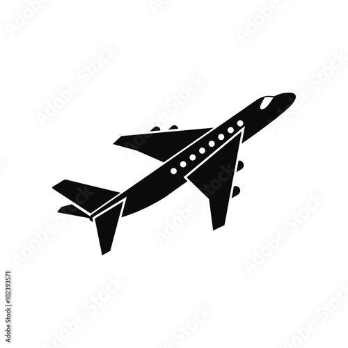 Passenger airplane black simple icon