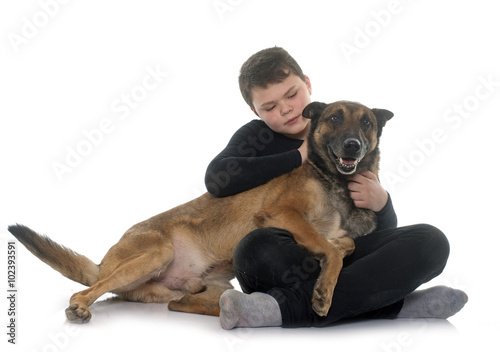 young teen and malinois