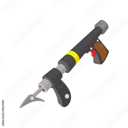 Underwater fishing speargun cartoon icon
