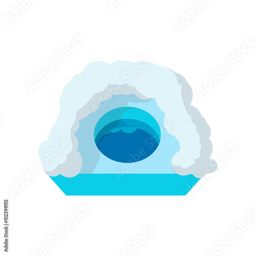 Hole for ice fishing cartoon icon