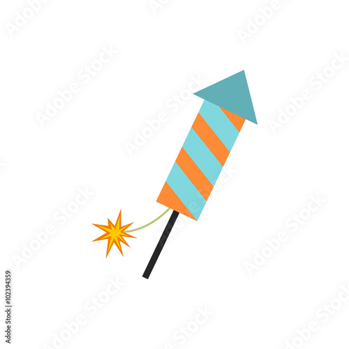 Firecracker christmas flat icon