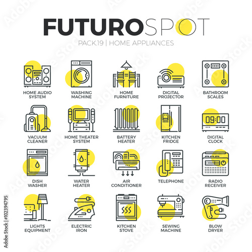 Household Appliances Futuro Spot Icons