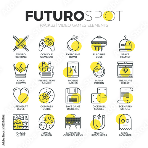 Video Gaming Futuro Spot Icons