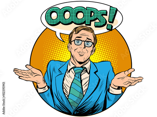 Oops surprised businessman