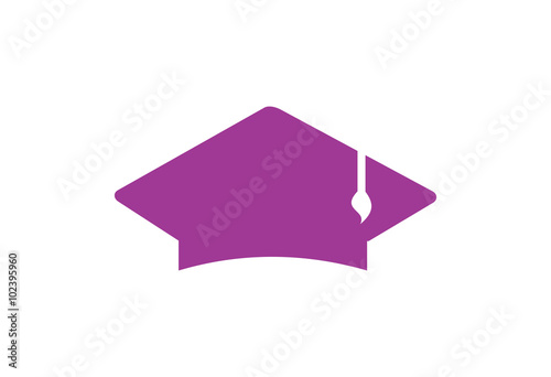 Graduation cap vector icon logo