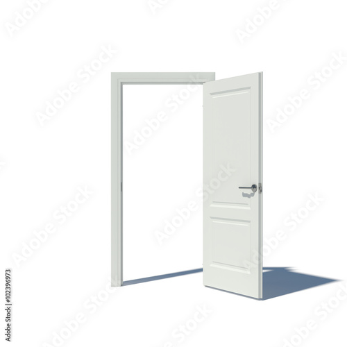 White opened door