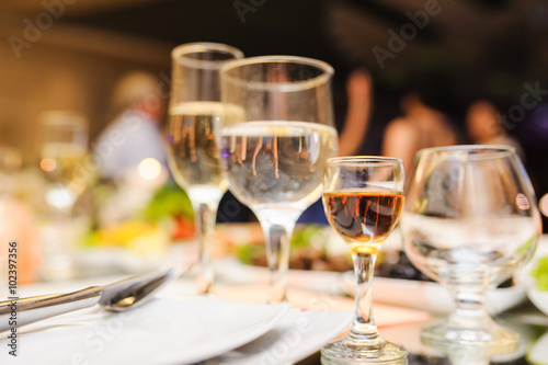 glass on evening reception