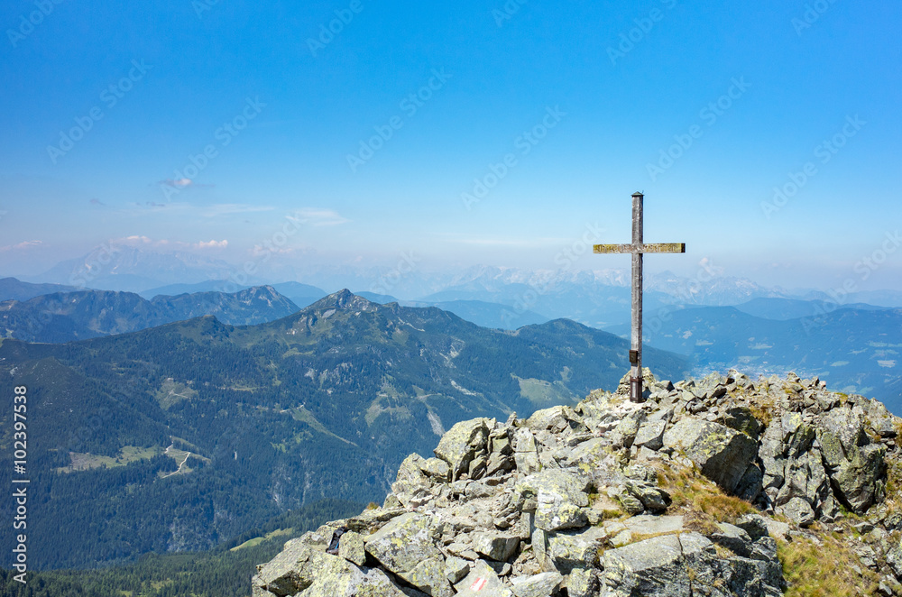 Cross on the top of the peak