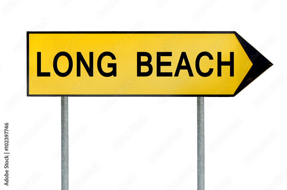Yellow street concept sign Long Beach isolated on white Yellow street concept sign Long Beach isolated on white