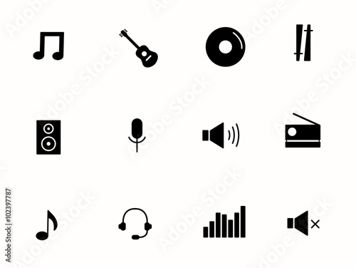 music icons isolated on white background. vector illustration