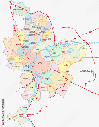 metropolitan area lyon map