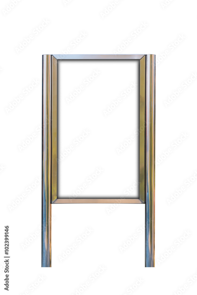 Blank signboard template for text on silver pole. Blank signboard template for text on silver pole.