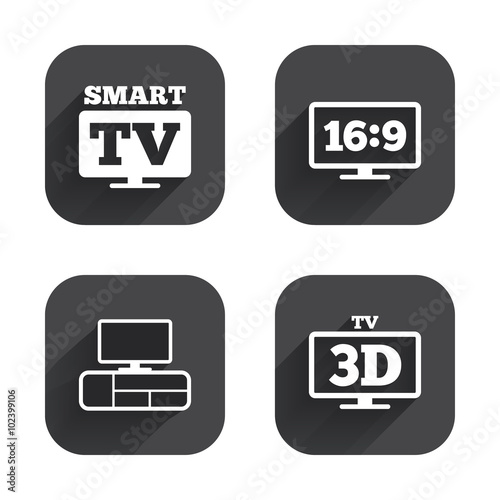 Smart TV mode icon. 3D Television symbol.