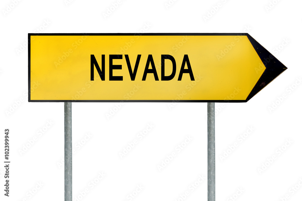 Yellow street concept sign Nevada isolated on white Yellow street concept sign Nevada isolated on white