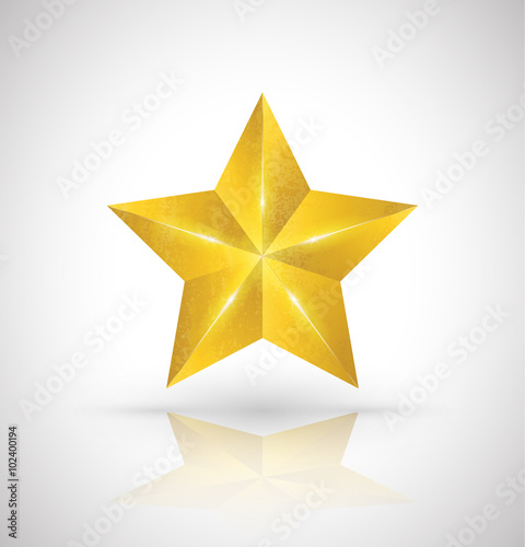 Gold star vector 3D style. Vector illustration...