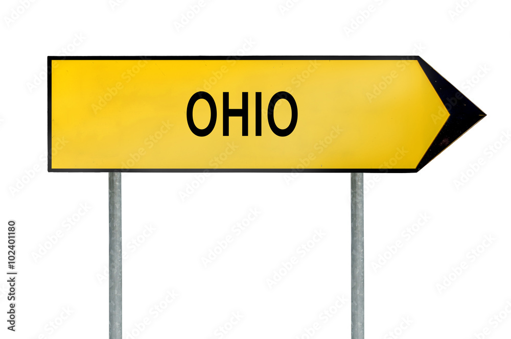Yellow street concept sign Ohio isolated on white Yellow street concept sign Ohio isolated on white