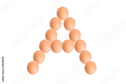 A,Egg alphabet uppercase.