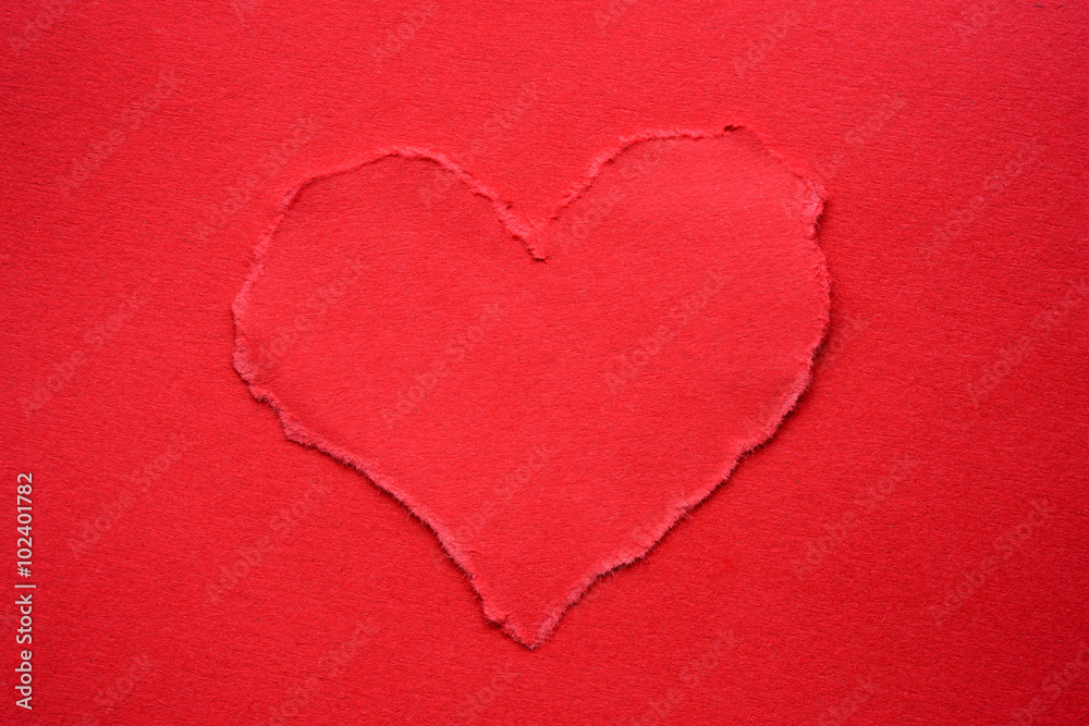 Red torn paper heart Red torn paper heart