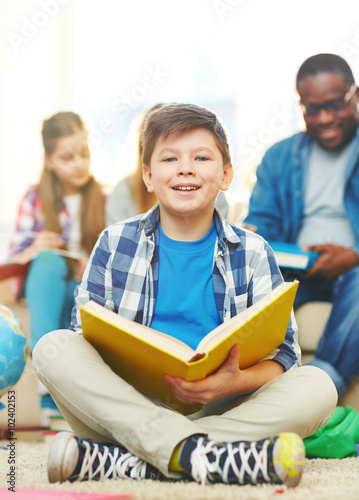 Schoolboy with book