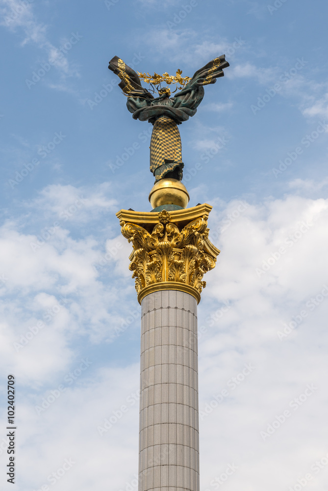 Independence Monument at Independence Square in Kiev, Ukraine