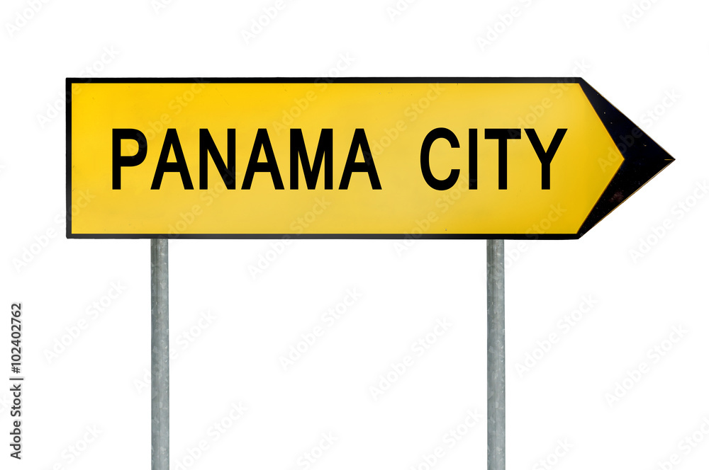 Yellow street concept sign Panama City isolated on white Yellow street concept sign Panama City isolated on white