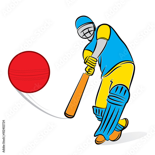cricket player hitting big shoot for six, concept design
