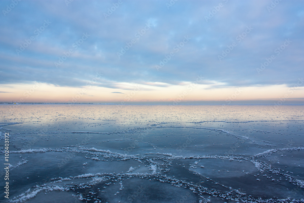 ice surface at dawn