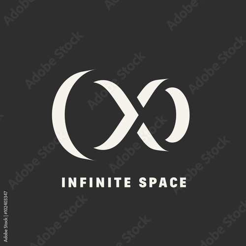 Negative Space Abstract Vector Infinity Sign, Symbol or Logo Template.