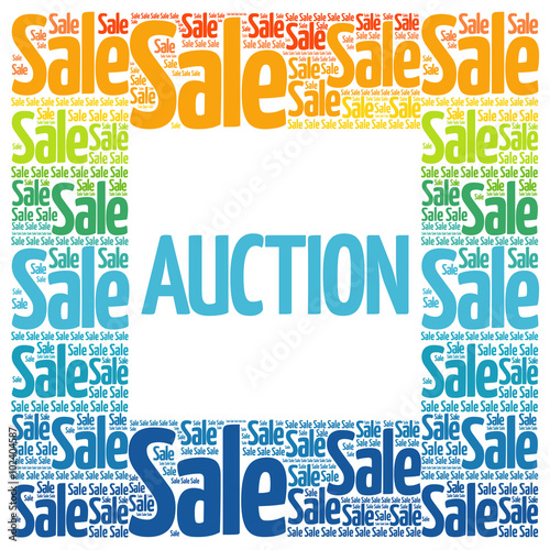 AUCTION words cloud, business concept background