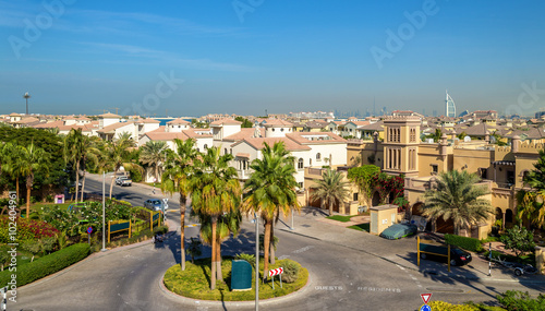 Fototapeta Naklejka Na Ścianę i Meble -  Houses on Jumeirah Palm island in Dubai, UAE