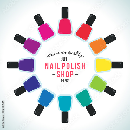 Nail polish women accessories set in a palette