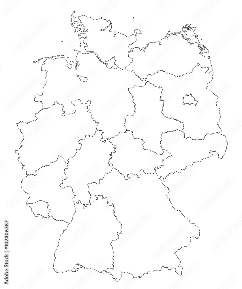 Karte von Deutschland in Grenzen