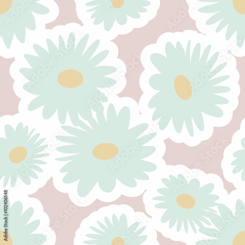  flowers abstract seamless pattern