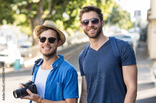 Hip friends going for a walk