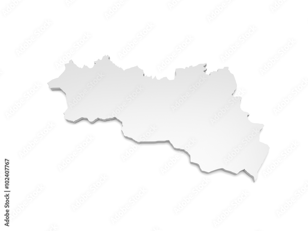 3D Karte Sachsen-Anhalt - Burgenlandkreis