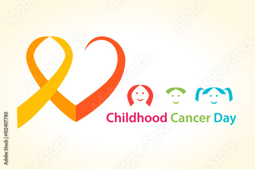 Wallpaper Mural Childhood cancer day vector illustration. Cancer Ribbon with heart concept. Torontodigital.ca