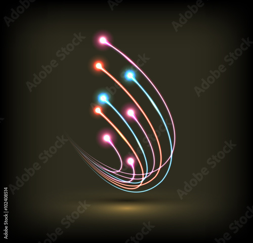Optical fiber communication network technology element. Can use for brochure, infographic, technology concept...