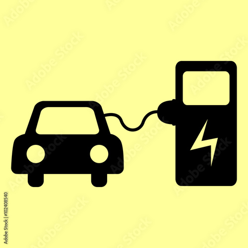 Electrocar battery charging sign