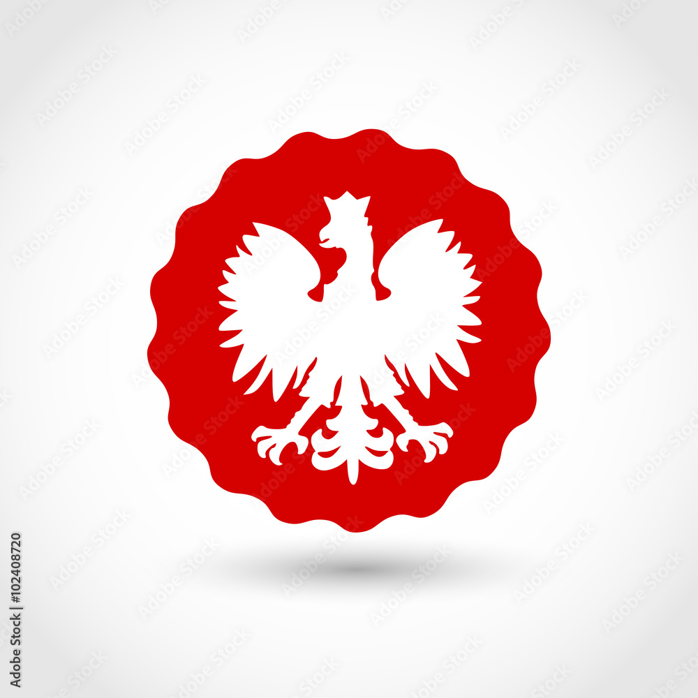 Badge with Polish Eagle vector Badge with Polish Eagle vector