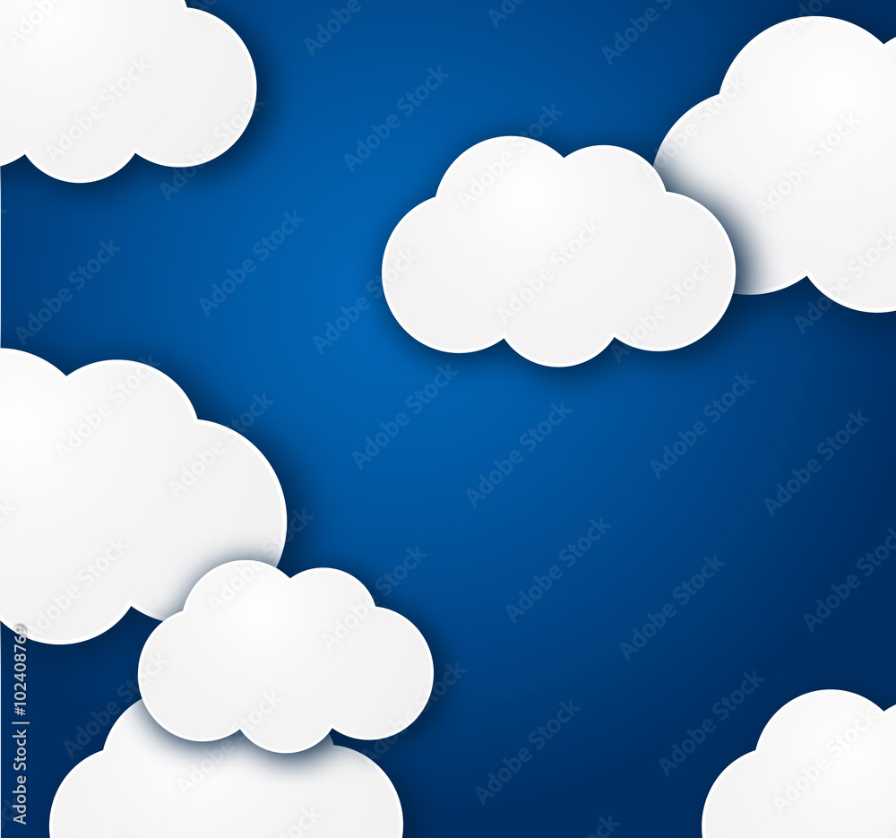 Clouds on a dark blue background vector