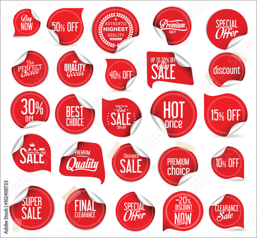 Premium quality modern sticker and tag collection