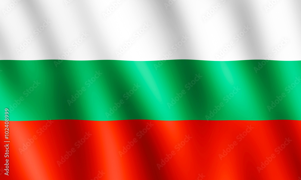 Flag of Bulgaria waving in the wind