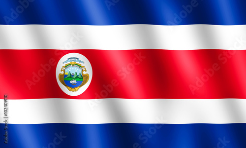 Flag of Costa Rica waving in the wind