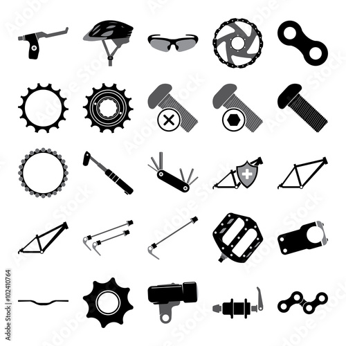 illustration of icon set bike components