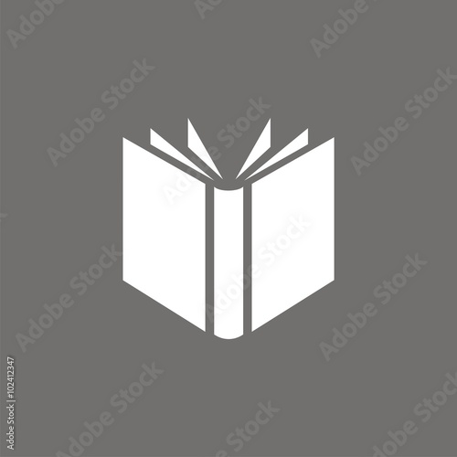Icono de un libro abierto sobre un fondo oscuro. Ilustración vectorial